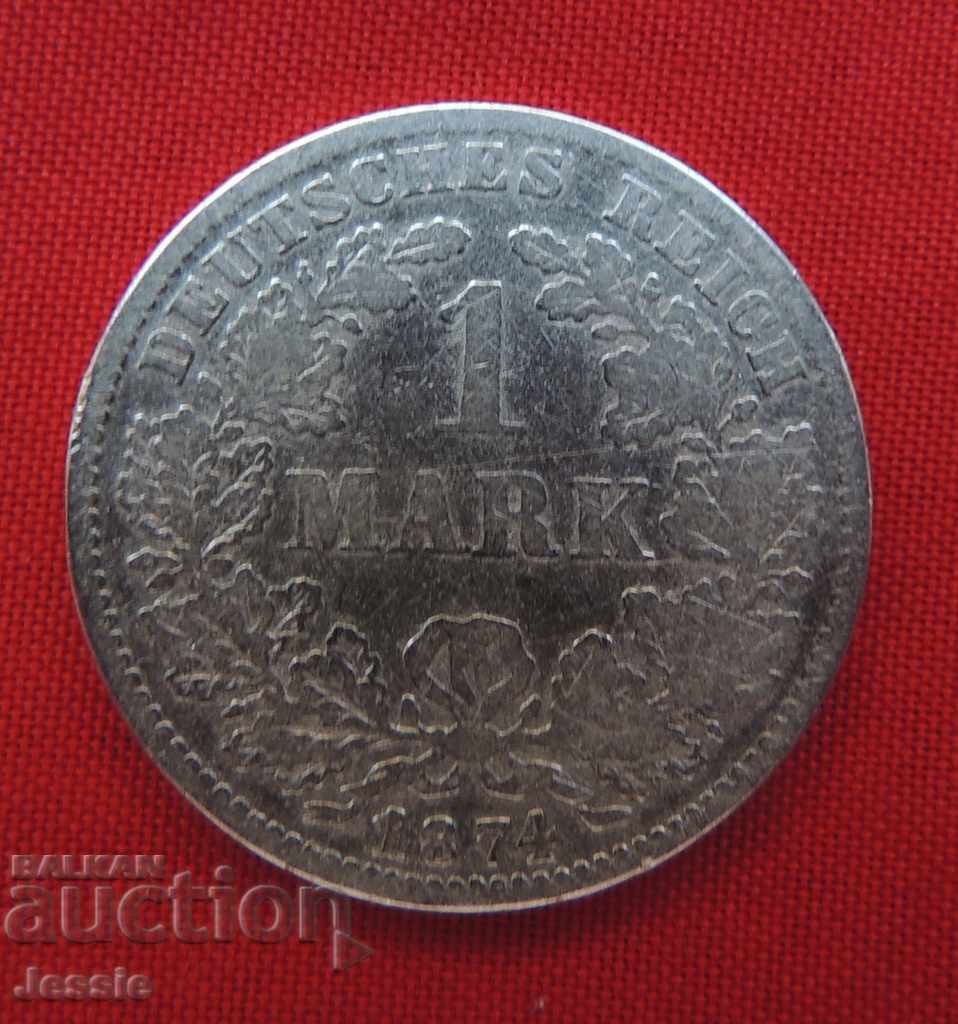 1 marca 1874 D argint Germania