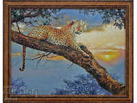 "Waiting for the night" - leopard, picture, painting