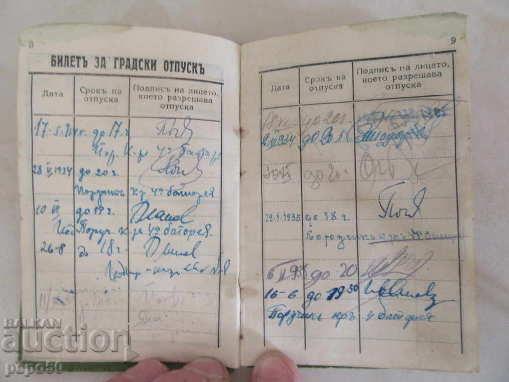 Auction  OLD PERSONAL CARD AND TICKETS FOR THE WAITING OF THE WARRIOR - 1934