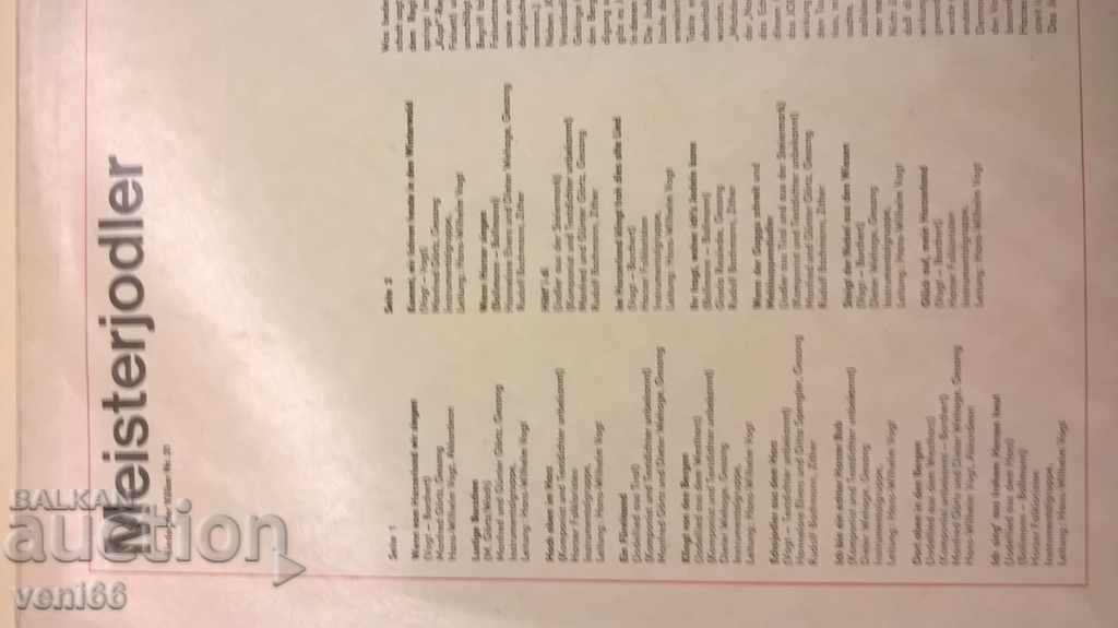 Auction Gramophone record - Meisterljodler - DDR Auction Gramophone record - Meisterljodler - DDR