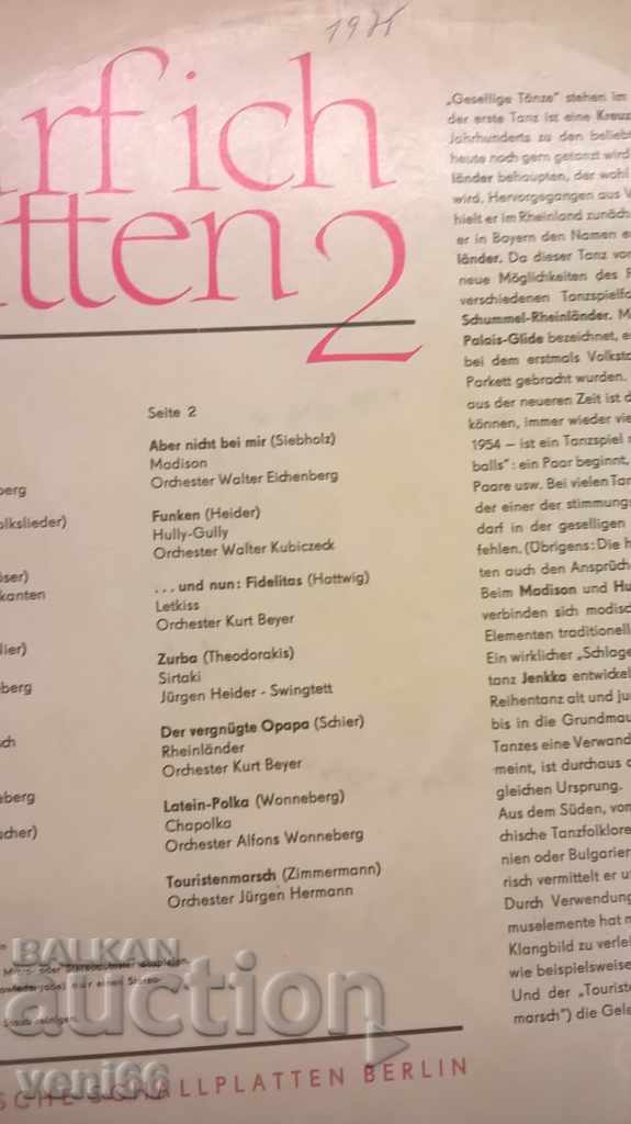 Auction Gramophone record - Darf ich bitten - DDR Auction Gramophone record - Darf ich bitten - DDR