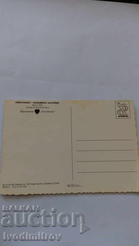 Postcard Sacramento Tower Bridge, California with price 0.55 BGN | € 0.28 Postcard Sacramento Tower Bridge, California with price 0.55 BGN | € 0.28