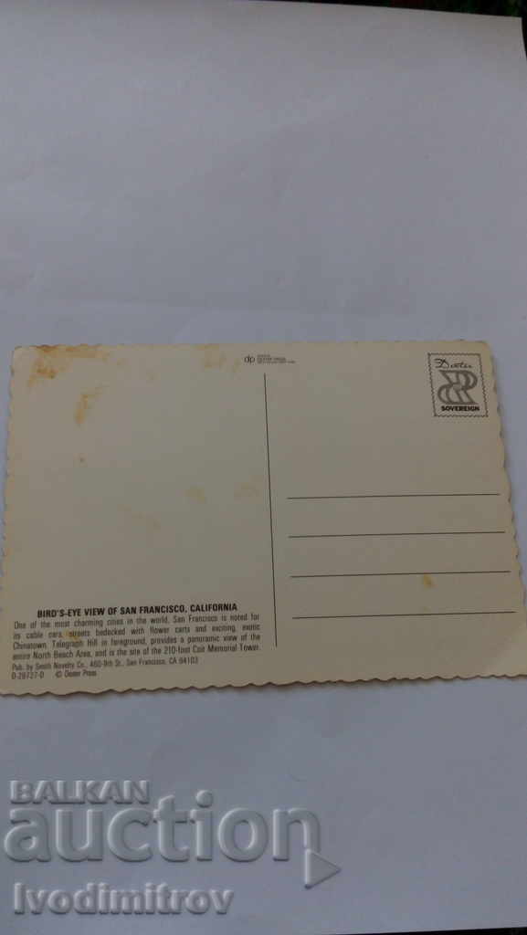 Postcard San Francisco Bird's-Eye, California with price 0.55 BGN | € 0.28