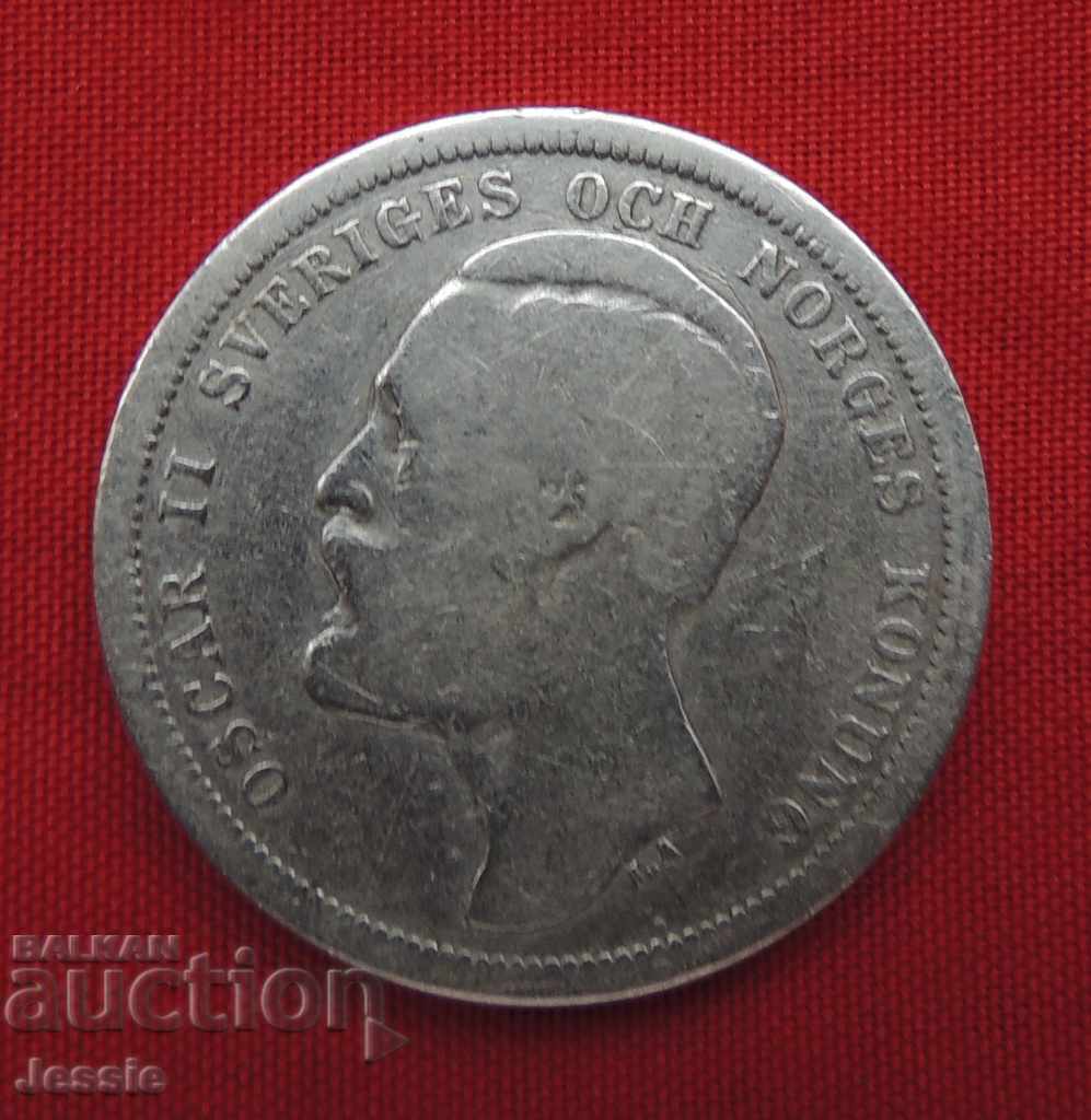 Auction  1 kroner 1881 EB Sweden and Norway silver