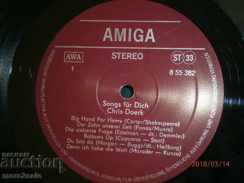 FRANK SCHOBEL & CHRIS DOERK - AMIGA LARGE PLATE - 8 55 382 - 5 FRANK SCHOBEL & CHRIS DOERK - AMIGA LARGE PLATE - 8 55 382 - 5