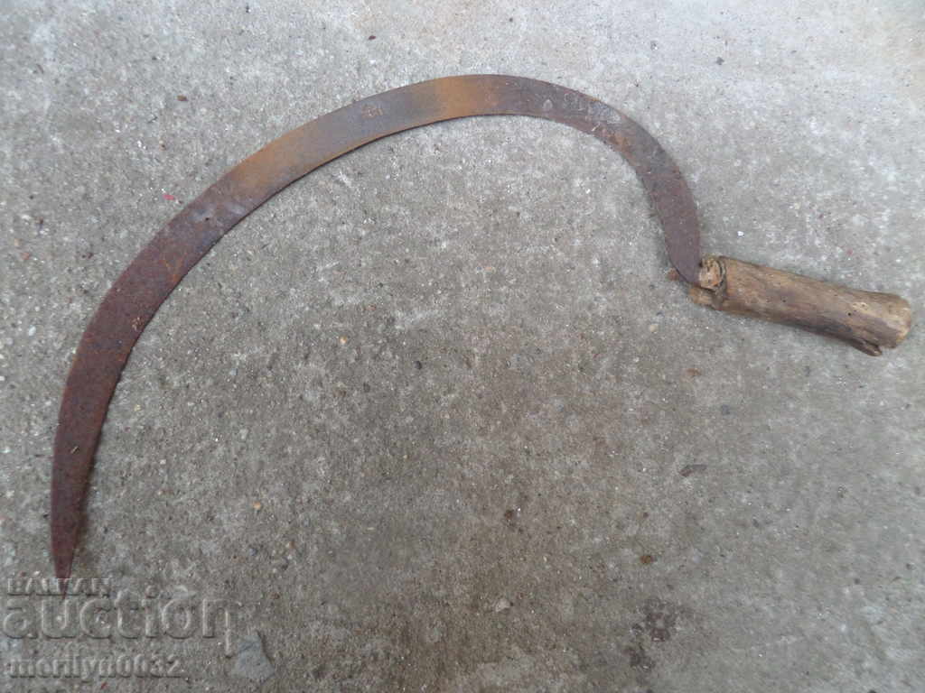 Old sickle, blade, wrought iron - 7