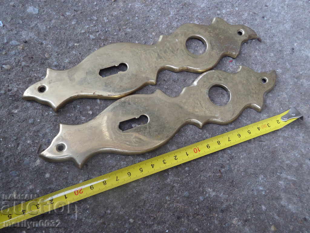 Brass fittings for an old lock on a door latch - 6 Brass fittings for an old lock on a door latch - 6