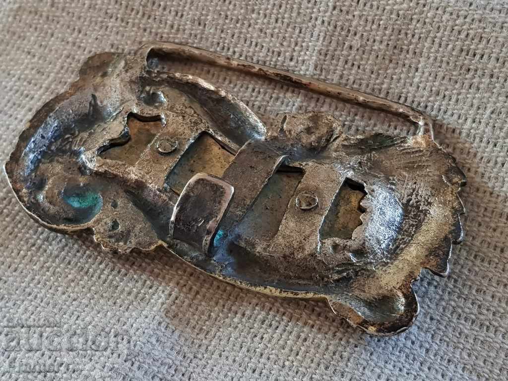 Възрожденска СРЕБЪРНА тока пафта с позлата пафти носия - 6