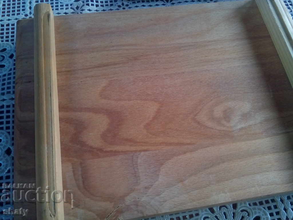 Marble barbecue plate with wooden stand. - 6 Marble barbecue plate with wooden stand. - 6