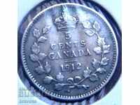 Канада 5 цента 1912
