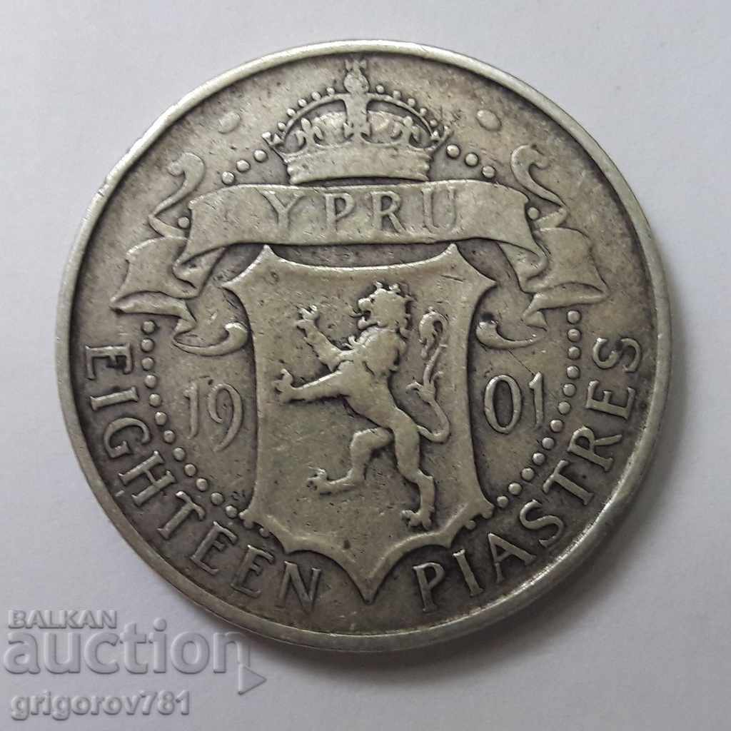 18 γρόσια ασημένια Κύπρος 1901 - ένα σπάνιο ασημένιο νόμισμα №11 με τιμή € 38.35 | 75.01 BGN