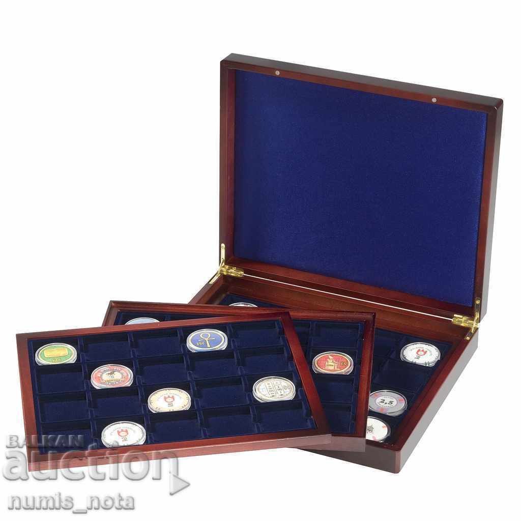 LUXURY BOX FOR STORAGE OF 60 COINS IN CAPSULES