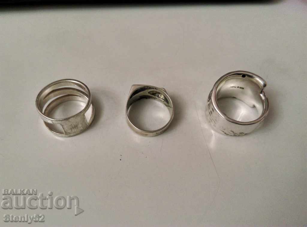 3 бр.сребърни пръстени 925 проба