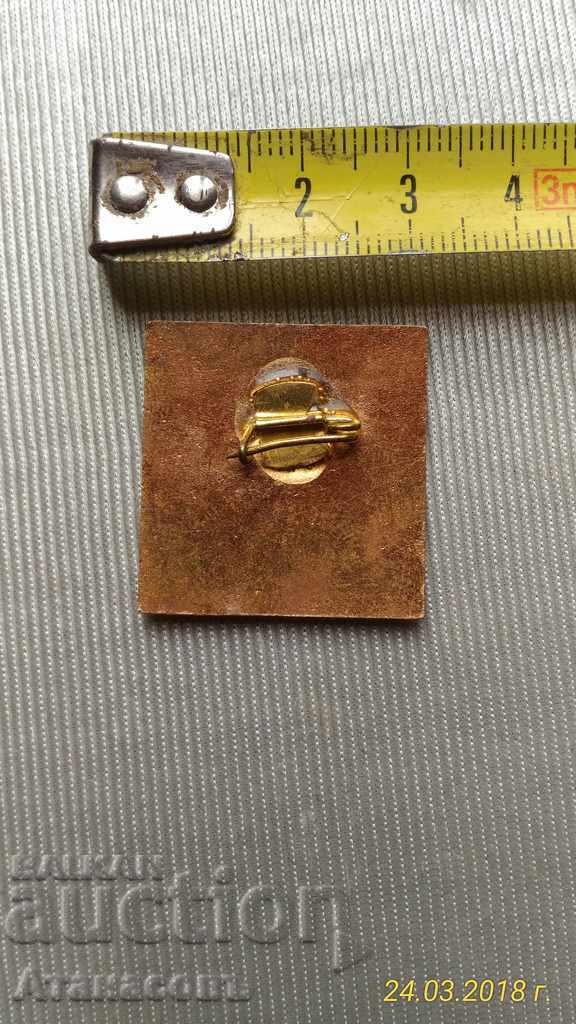 Badge Congress USIC Bulgaria 1973 Bronze Enamel with price 10.00 BGN | € 5.11 Badge Congress USIC Bulgaria 1973 Bronze Enamel with price 10.00 BGN | € 5.11