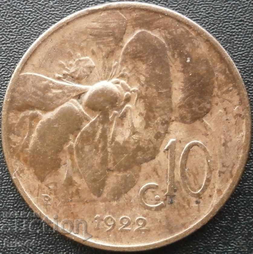 Italia - 10 centimesi 1922R