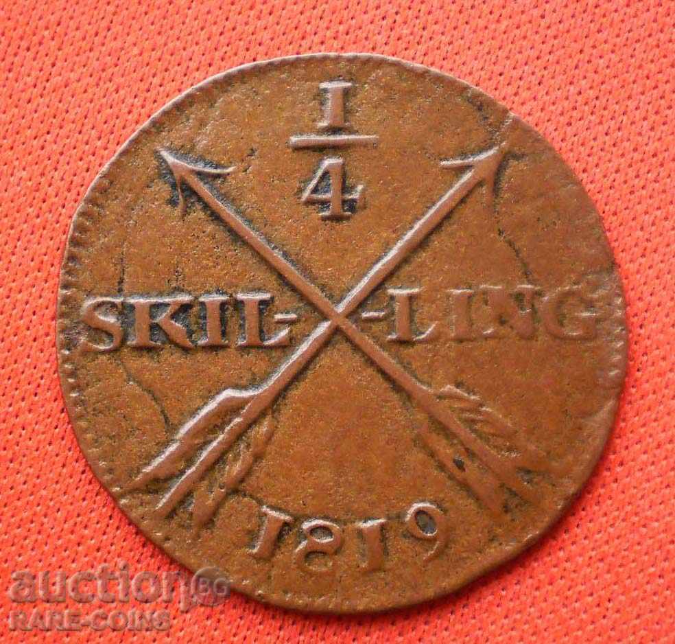 Suedia ¼ Skilling 1819 (5) (5k)