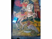 ICON "St. George" on old wood 50x71 aut.E. Tenev