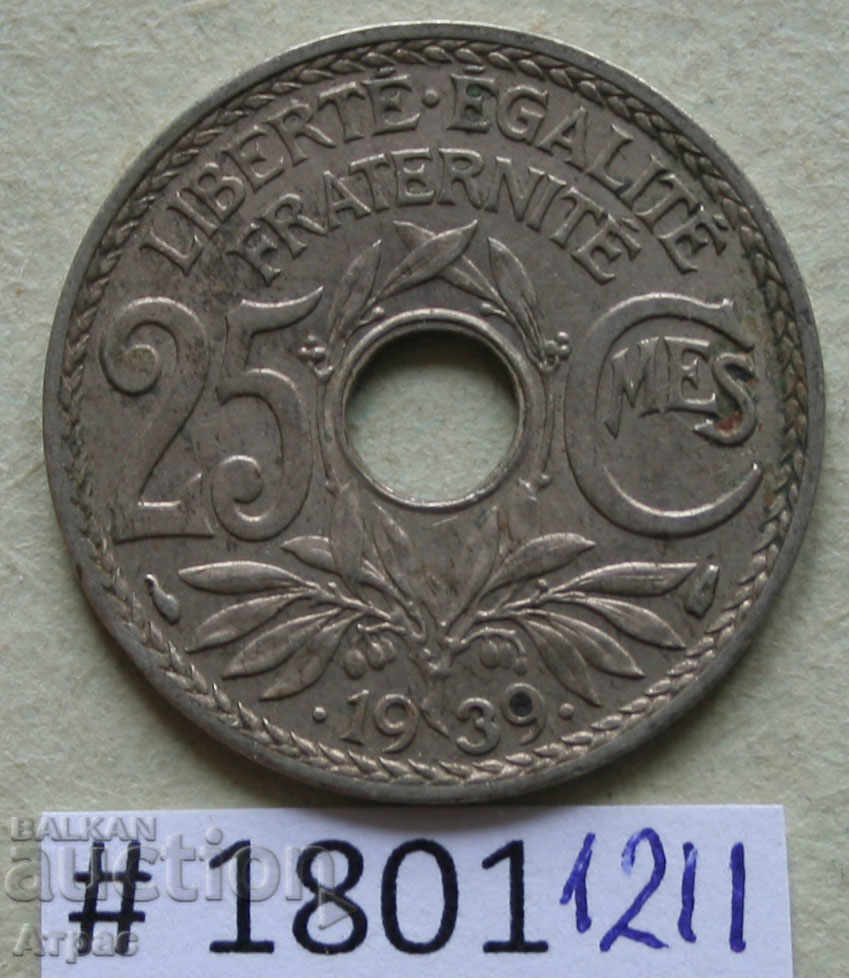 25 εκατοστά 1939 Γαλλία