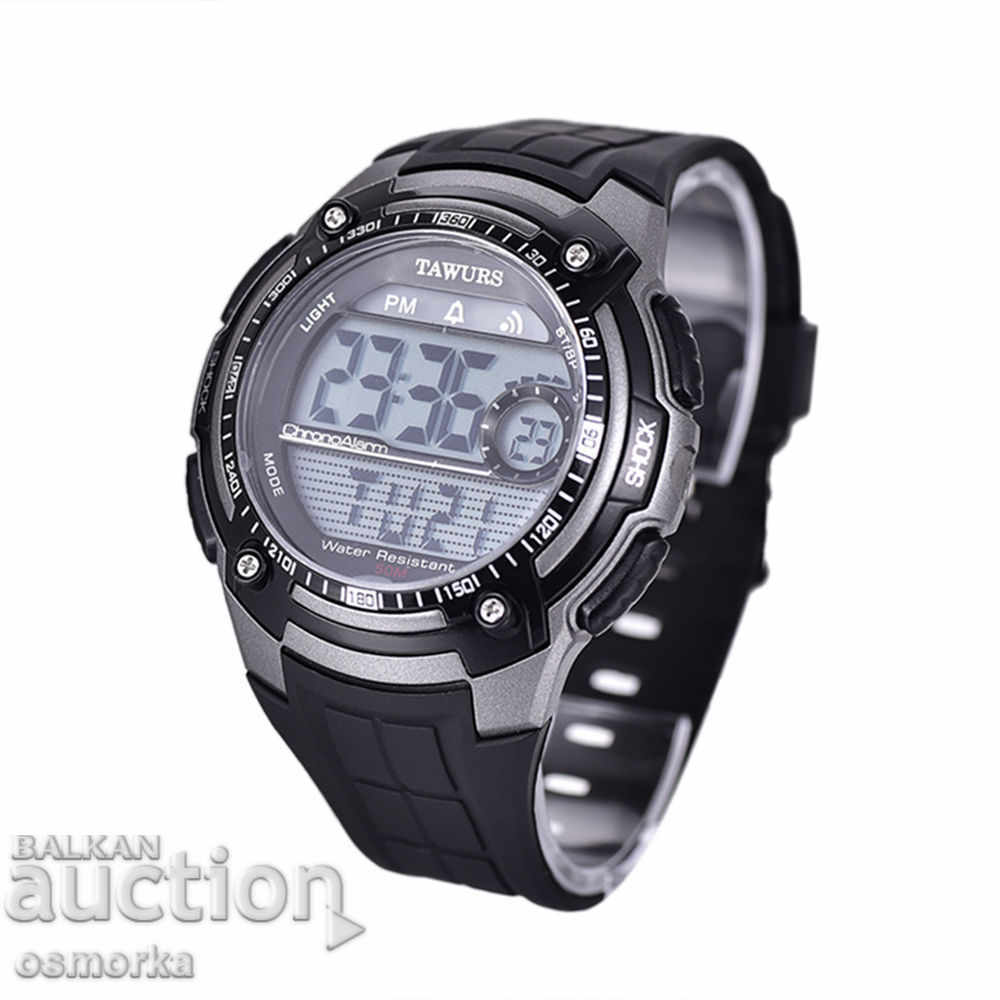 Sports Watch Tawurs Black Stopwatch Alarm New Gray with price 20.00 BGN | € 10.23 Sports Watch Tawurs Black Stopwatch Alarm New Gray with price 20.00 BGN | € 10.23