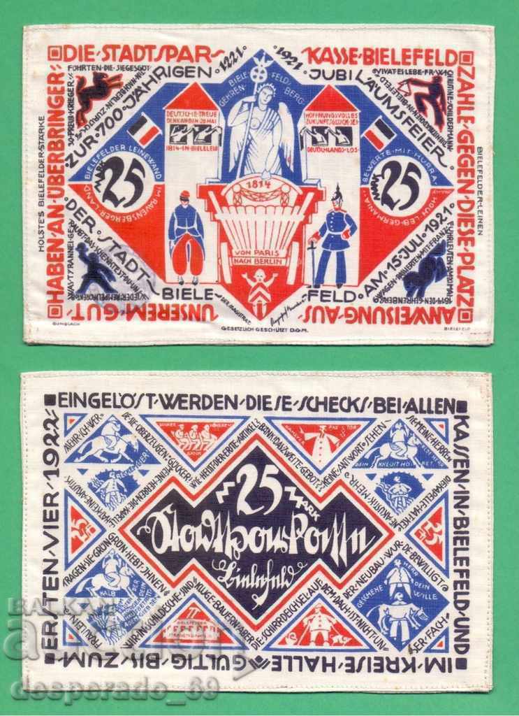 (Bielefeld) 25 marks 1921 UNC (cloth)