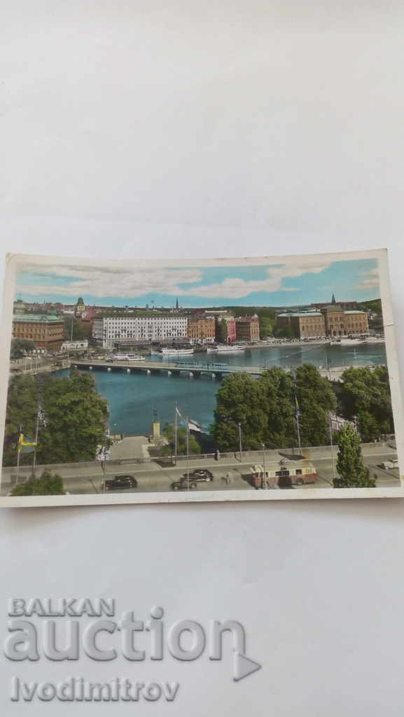 Stockholm Vezi pe Norrstrom cu Grand Hotel 1955