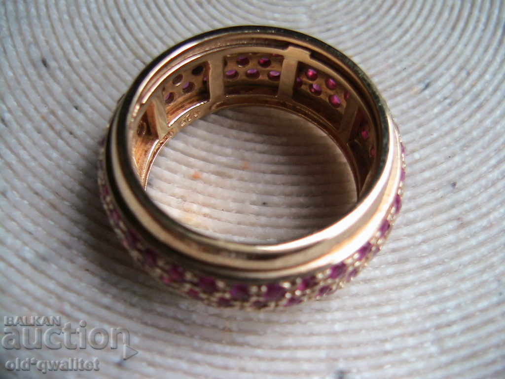 Refined silver ring gilded Silver 925, Rubin with price 297.00 BGN | € 151.85