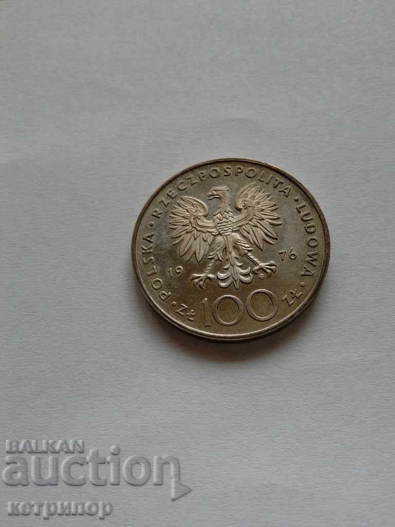 100 zloty Poland 1976 silver. Proof