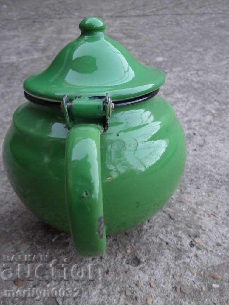 Enamelled teapot made of salt container with enamel - 7 Enamelled teapot made of salt container with enamel - 7