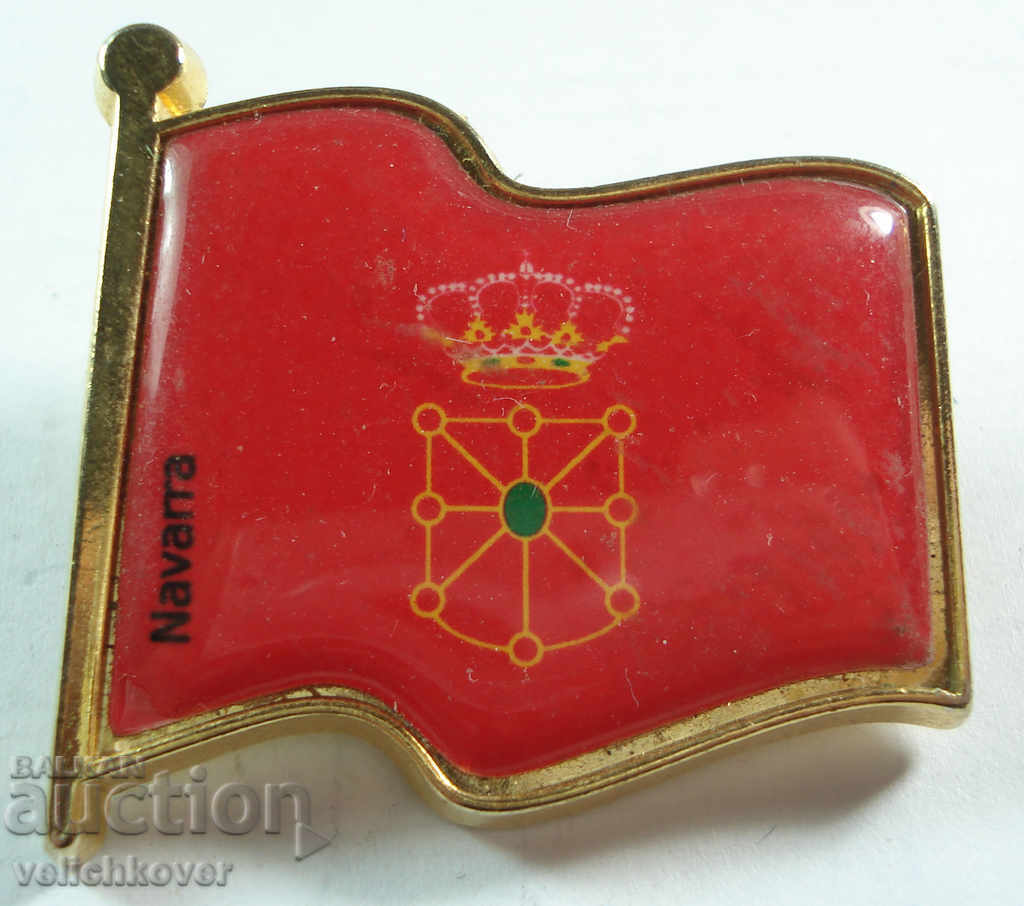 19747 Spain sign with the coat of arms and flag of the province of Navarra Pin