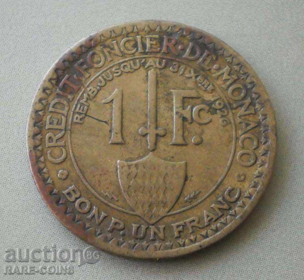 Monaco 1 Frank 1924 (3) (r-k) cu preț € 15.34 | 30.00 BGN