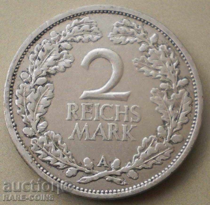 Germany 2 Mapk 1926 A R UNC Silver (4) (r-k)