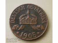 Германия - Източна Африка 1 Хеллер 1905 А (4) (r-k)