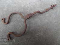 Old forged stall forged iron crotch primitive