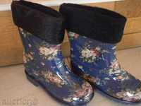 Rubber boots with floral motif, new, number 27