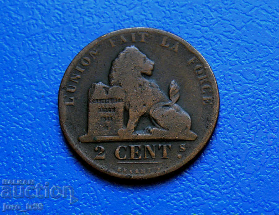 Белгия 2 сантима  /2 Centimes/ 1864 г.