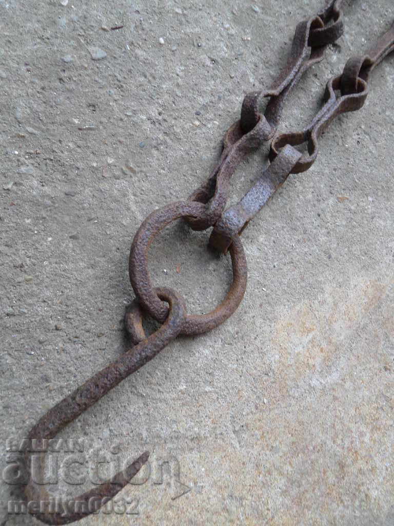Hand forged chain for hearth, chain, wrought iron - 7 Hand forged chain for hearth, chain, wrought iron - 7