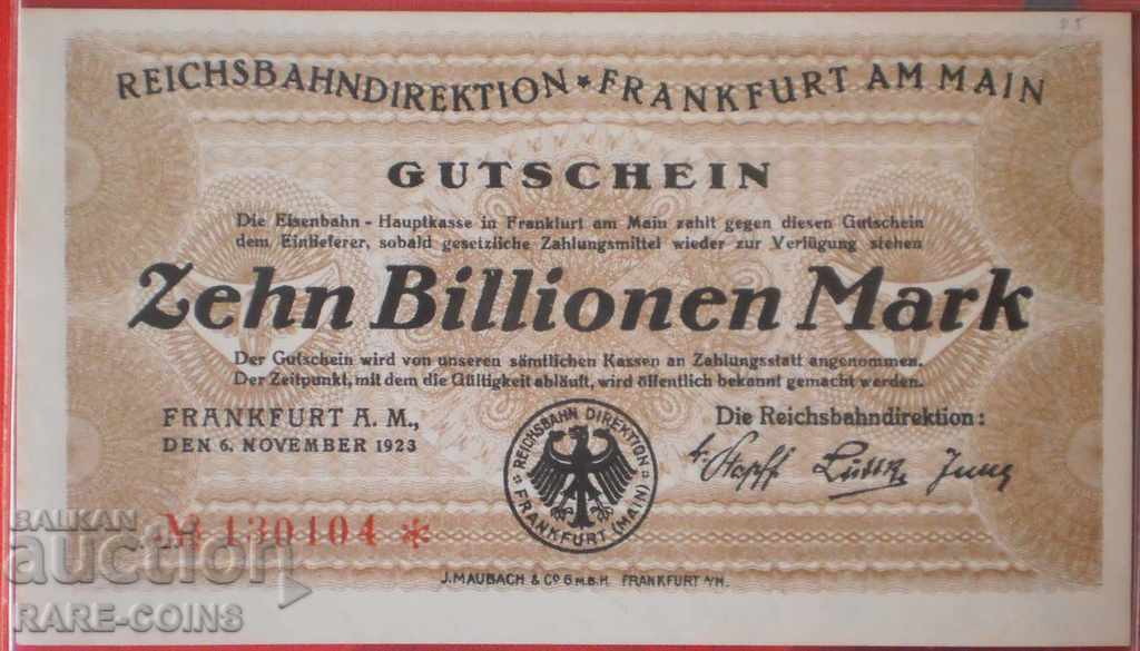 Germany 10 Billion Marks 1923 UNC Very Rare (r)