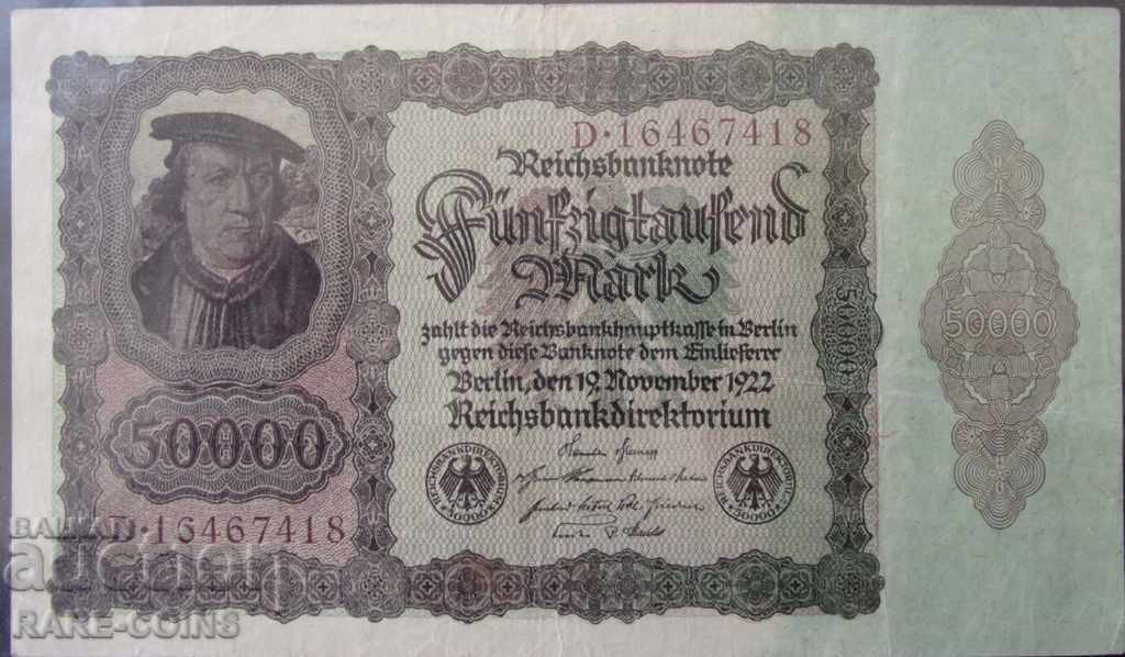 Germany 50 000 Mark 1922 VF +++ (r-c)