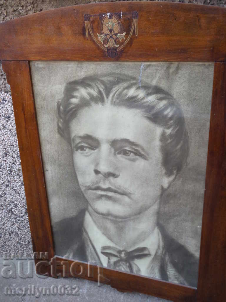 Portrait Vasil Levski Apostle lithography ORIGINAL intarsia - 7 Portrait Vasil Levski Apostle lithography ORIGINAL intarsia - 7