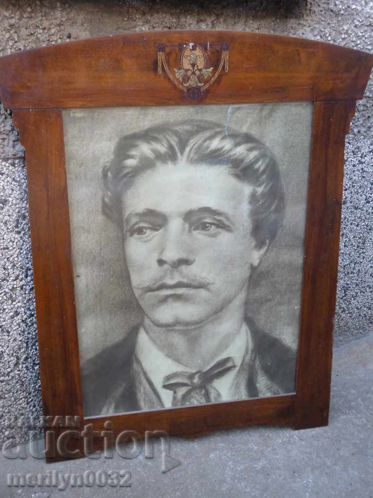 Portret Vasil Levski Apostol litografie INTRASIA ORIGINALA