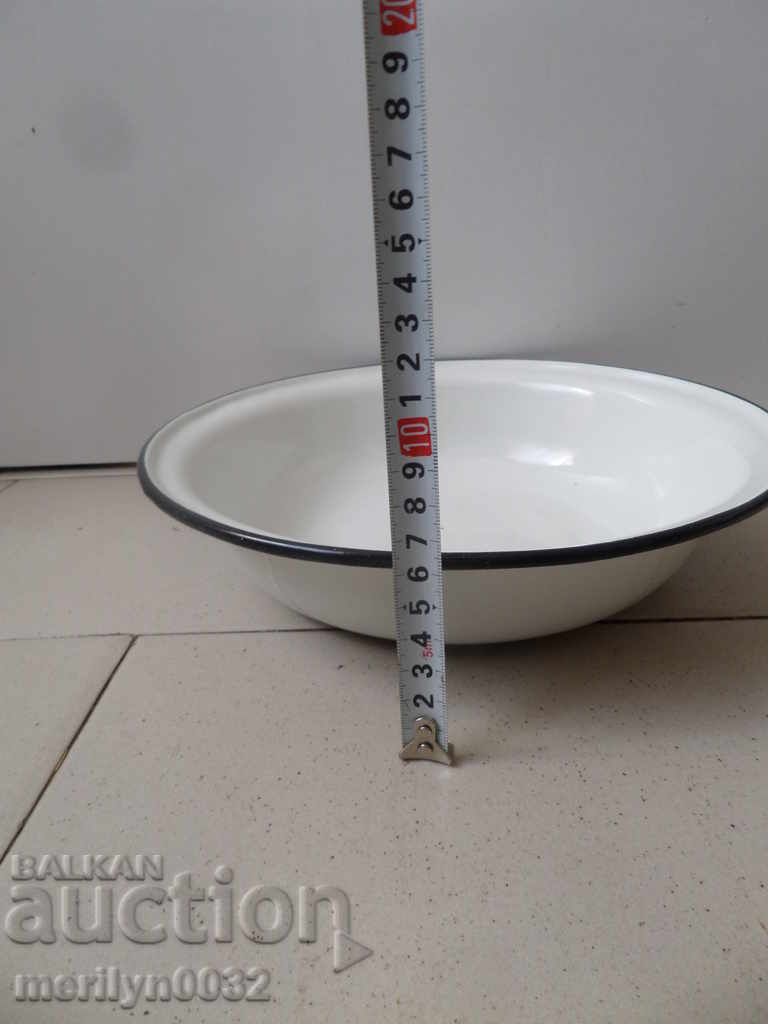 Enamelled salt basin, basin, enameled vessel, USSR - 7 Enamelled salt basin, basin, enameled vessel, USSR - 7