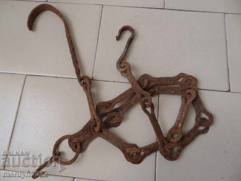 Vechiul cârlig lanț forjat, cârlige cuier lanț focar - 6 Vechiul cârlig lanț forjat, cârlige cuier lanț focar - 6