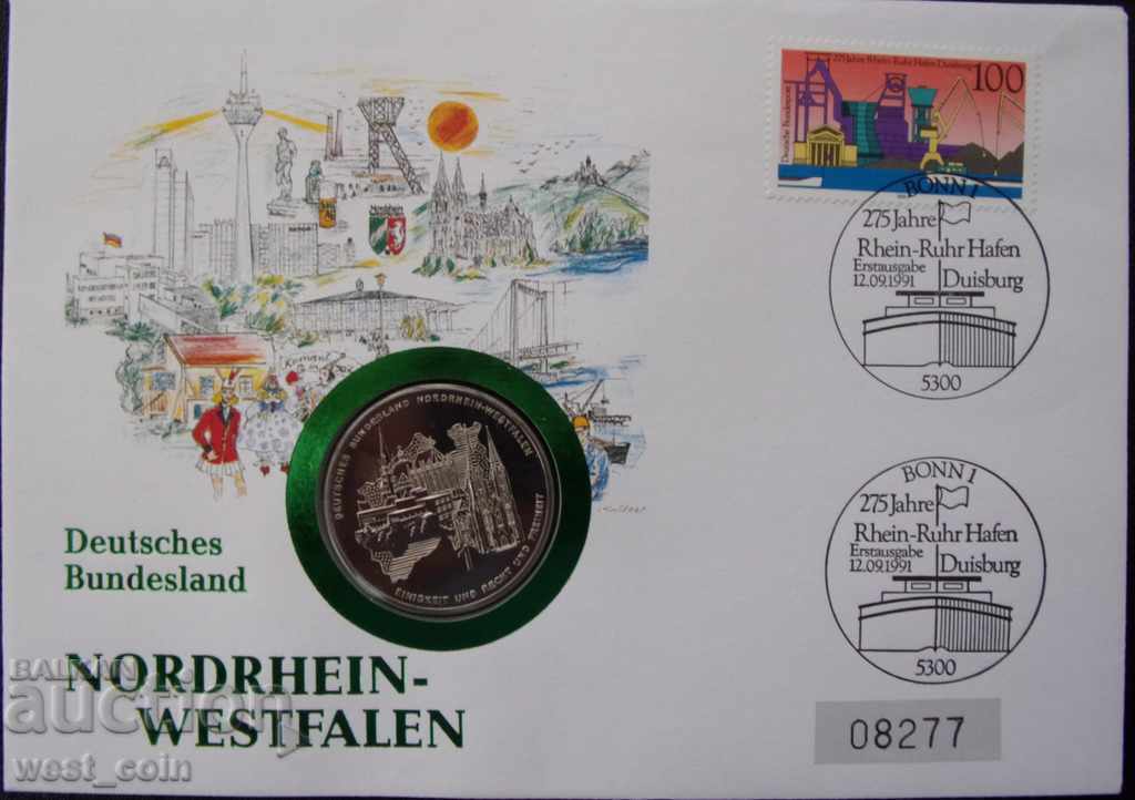 Geremania 1991 Postal envelope North Westphalia NUMISBRIEFE