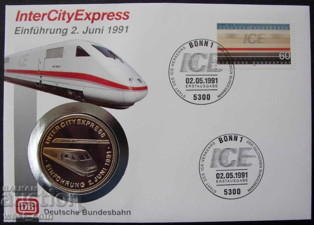 Germany 1991 Postal envelope with coin NUMISBRIEFE