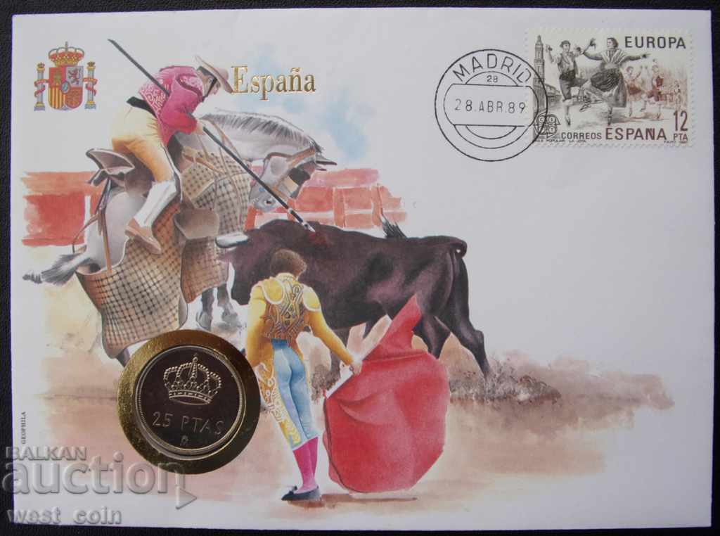 Spain 1989 Postal envelope with NUMISBRIEFE Coin