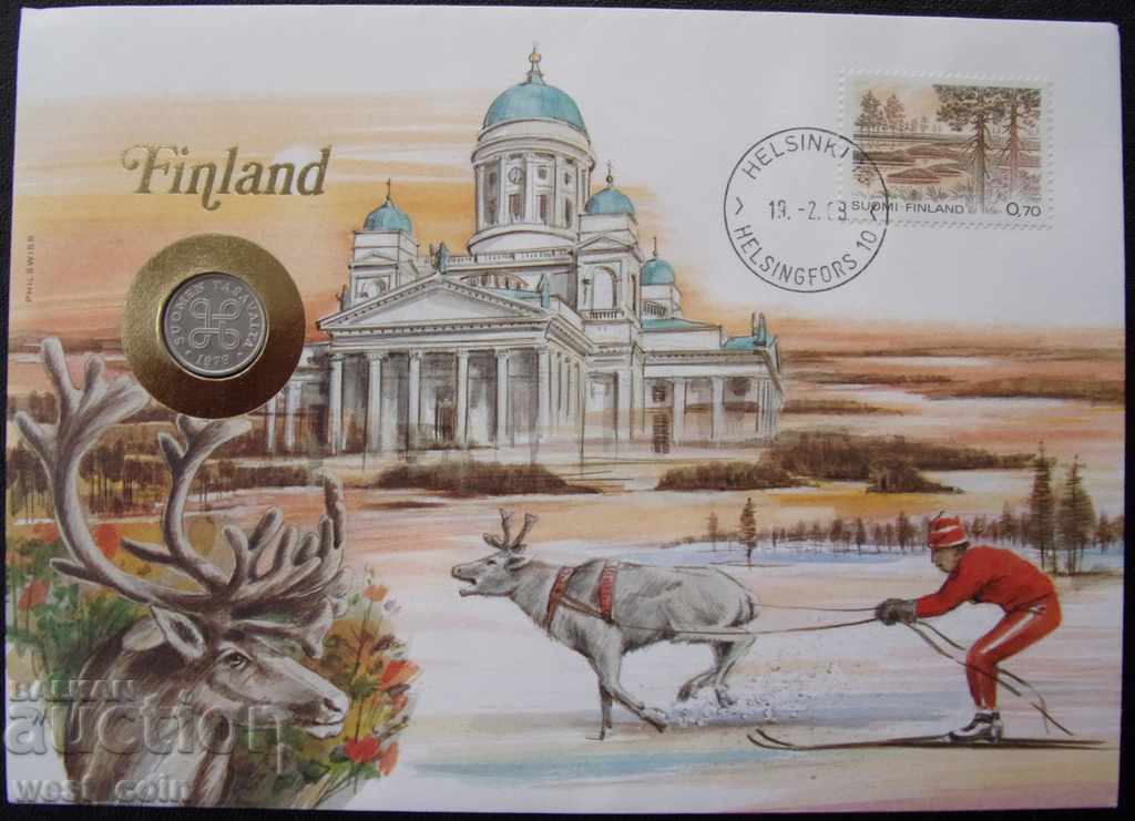 Finlanda 1989 Plic poștal cu monedă NUMISBRIEFE