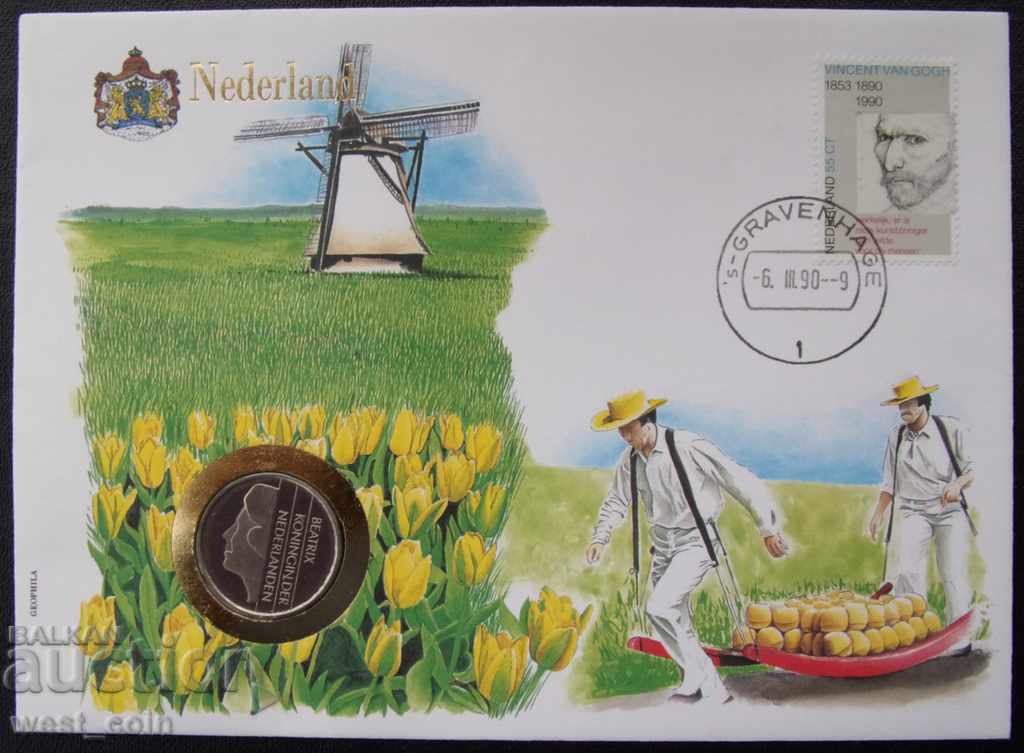 Netherlands 1990 Postage envelope with coin NUMISBRIEFE