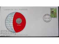 Botswana 1980 Postal envelope with NUMISBRIEFE Coin