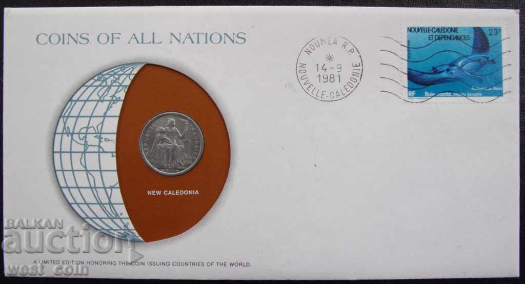 New Caledonia 1981 Postage Envelope with Coin NUMISBRIEFE