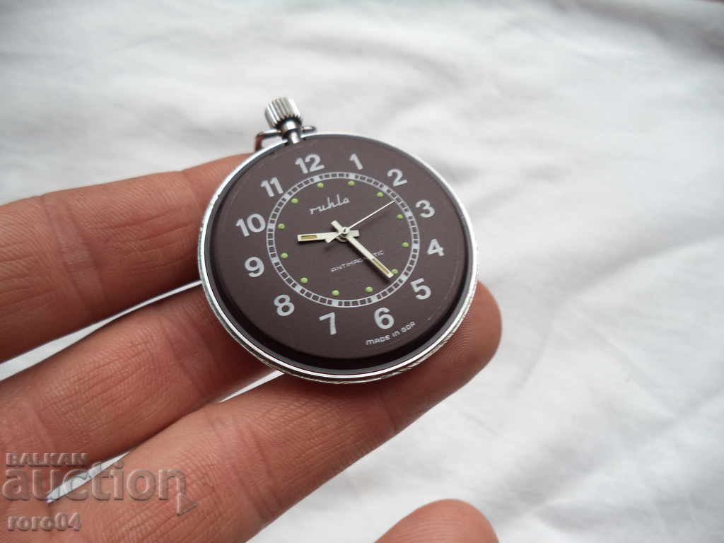 Доставка на ДЖОБЕН ЧАСОВНИК РУХЛА / RUHLA - ANTIMAGNETIC - MADE IN DDR Доставка на ДЖОБЕН ЧАСОВНИК РУХЛА / RUHLA - ANTIMAGNETIC - MADE IN DDR